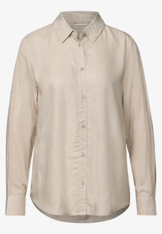 Bluse mit Gallonstreifen morning beige mel.