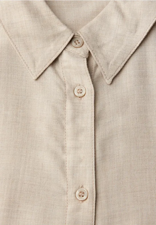 Bluse mit Gallonstreifen morning beige mel.
