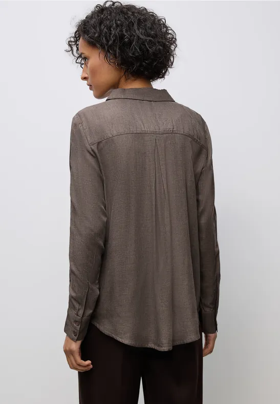 Bluse mit Gallonstreifen dark nomad brown mel.