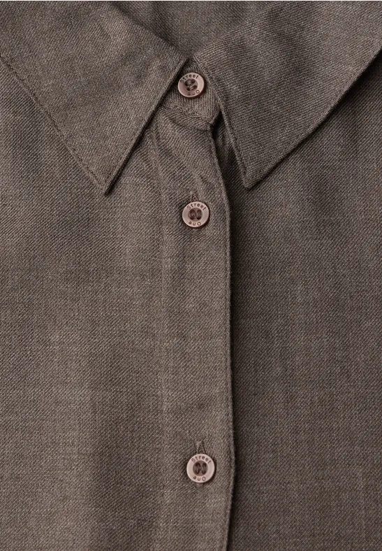 Bluse mit Gallonstreifen dark nomad brown mel.