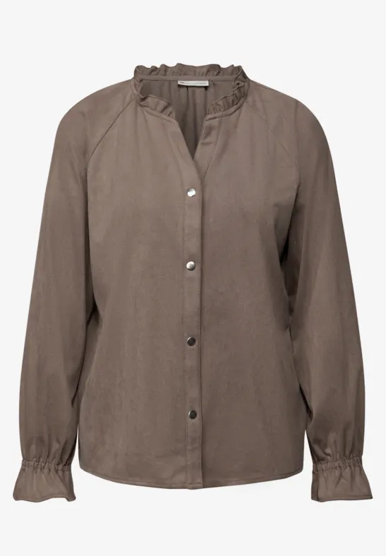 Velourstunika mit Rüschen silk brown