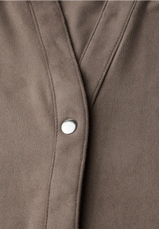 Velourstunika mit Rüschen silk brown