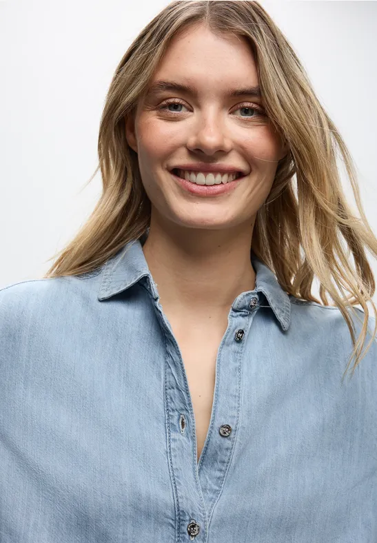 Denim Bluse Light Blue Washed