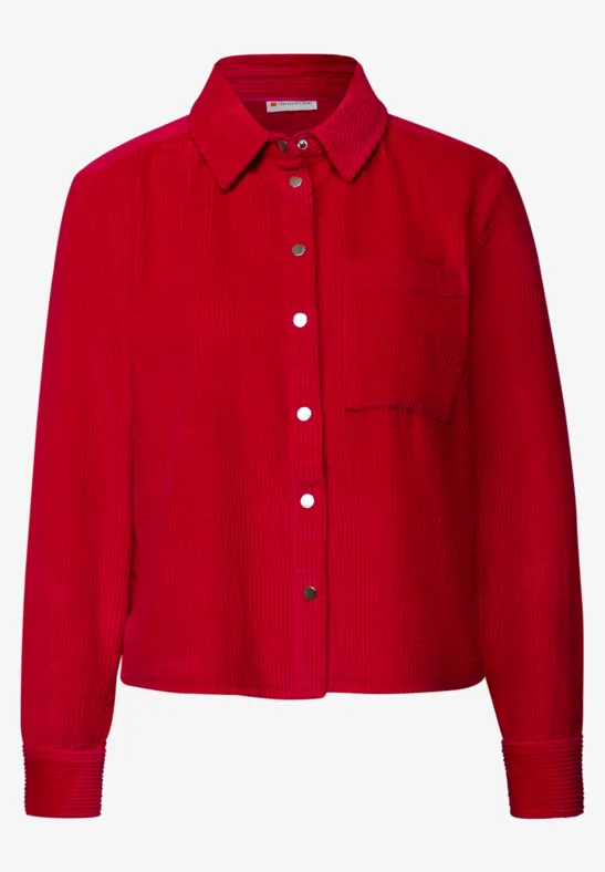 Cord Hemdbluse racing red