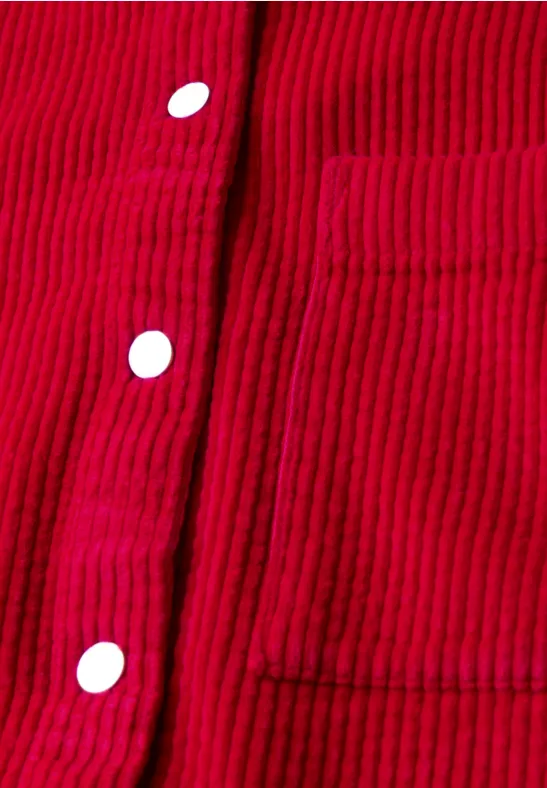 Cord Hemdbluse racing red