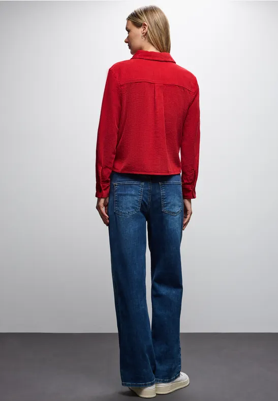Cord Hemdbluse racing red