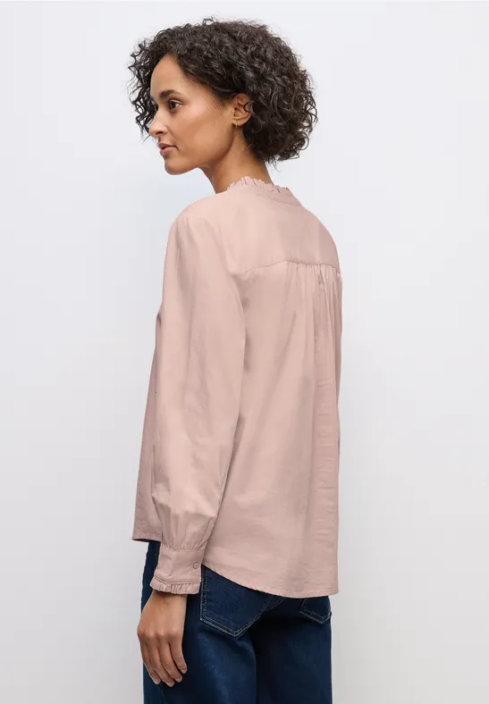 Baumwollbluse mit Rüschen faded rose