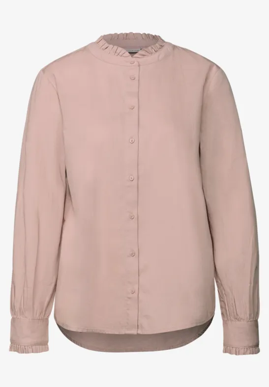 Baumwollbluse mit Rüschen faded rose