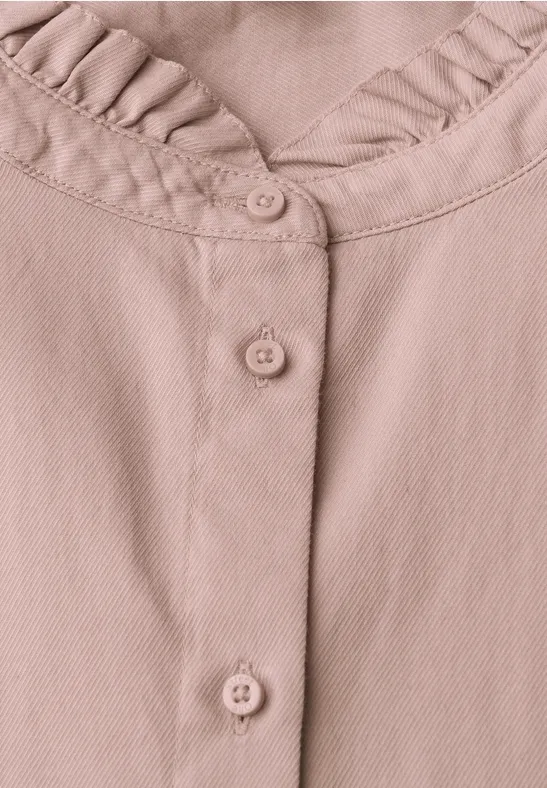 Baumwollbluse mit Rüschen faded rose