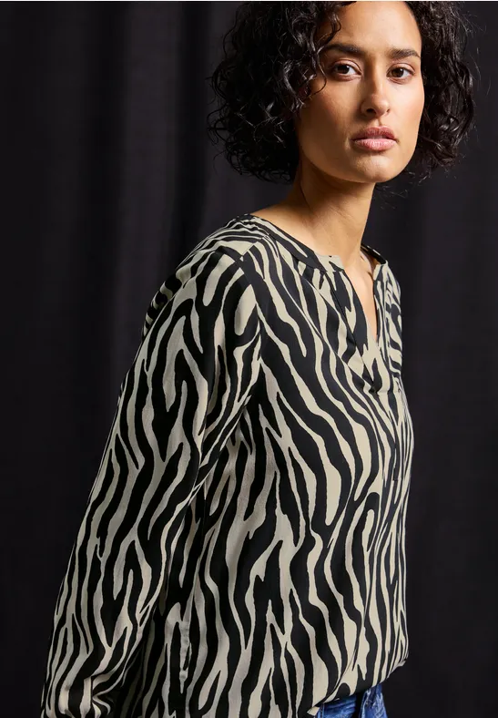 Gemusterte Bluse Black