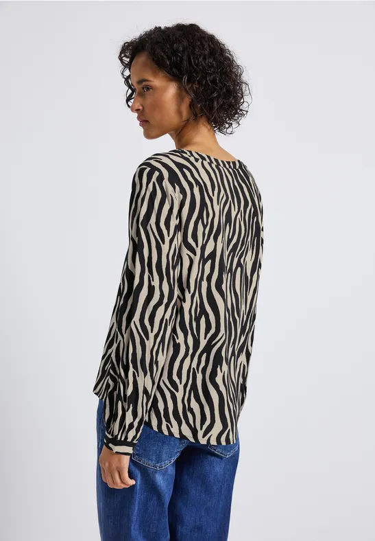 Gemusterte Bluse Black