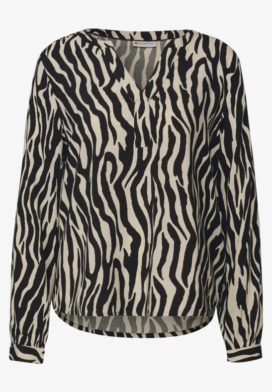 Gemusterte Bluse Black