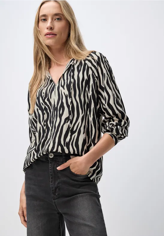Gedessineerde raglan tuniek Black