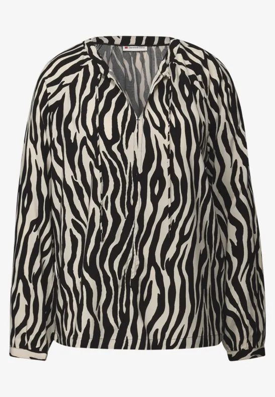 Gedessineerde raglan tuniek Black