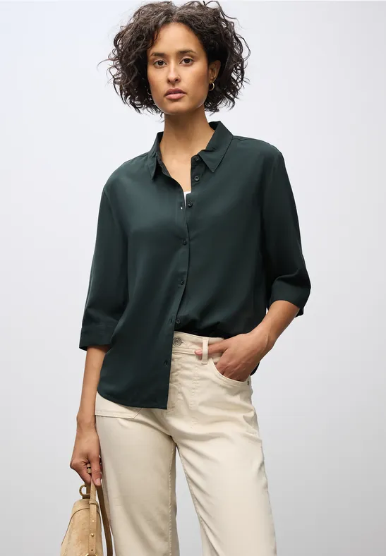 Overhemd blouse evernight green