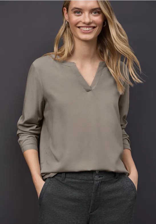 Tunika in Unifarbe muted mocha