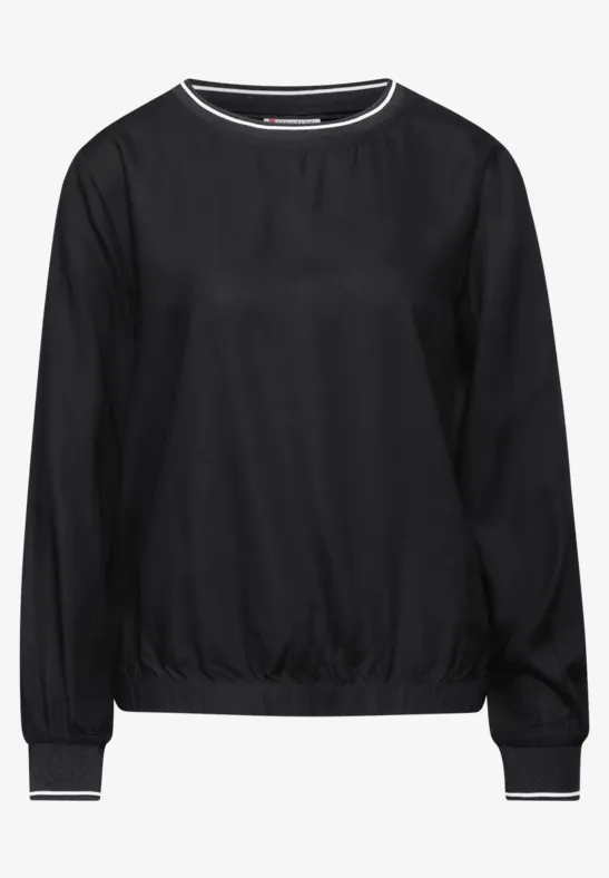 Bluse mit Tape Details Black