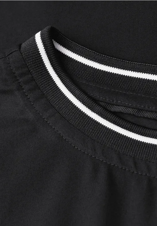 Bluse mit Tape Details Black