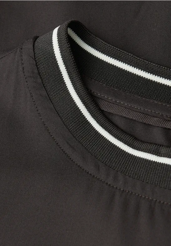 Bluse mit Tape Details darkest brown