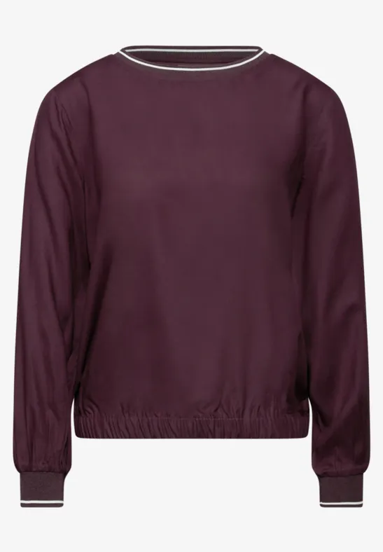 Bluse mit Tape Details Jazz Berry