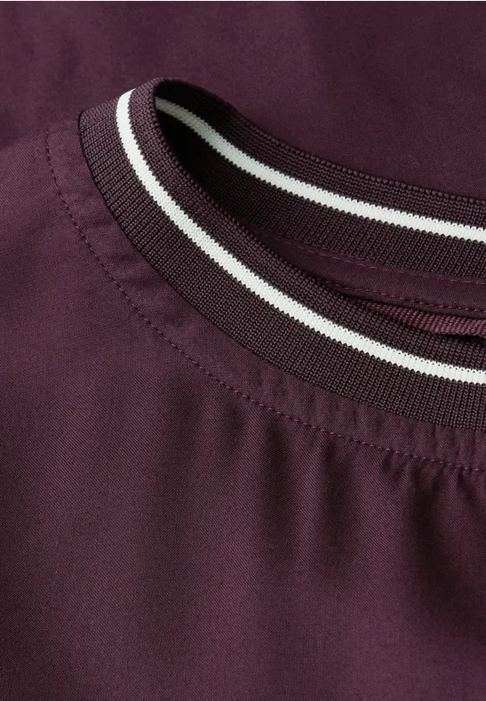 Bluse mit Tape Details Jazz Berry