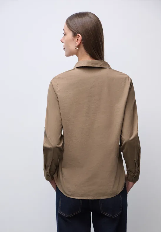 Cordbluse flowing beige