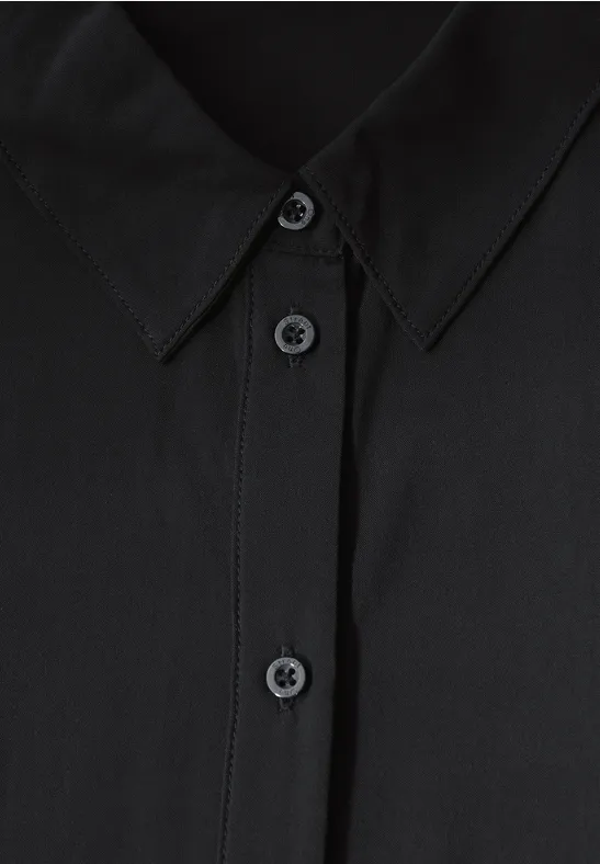Hemdbluse mit Leo-Details Black