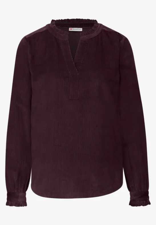 Cordbluse mit Rüschen Jazz Berry