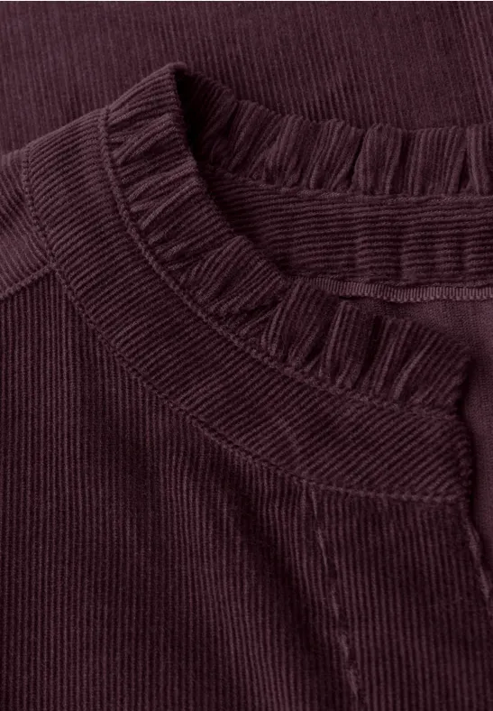 Cordbluse mit Rüschen Jazz Berry