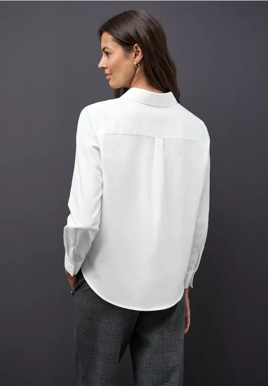 Hemdbluse in Unifarbe White