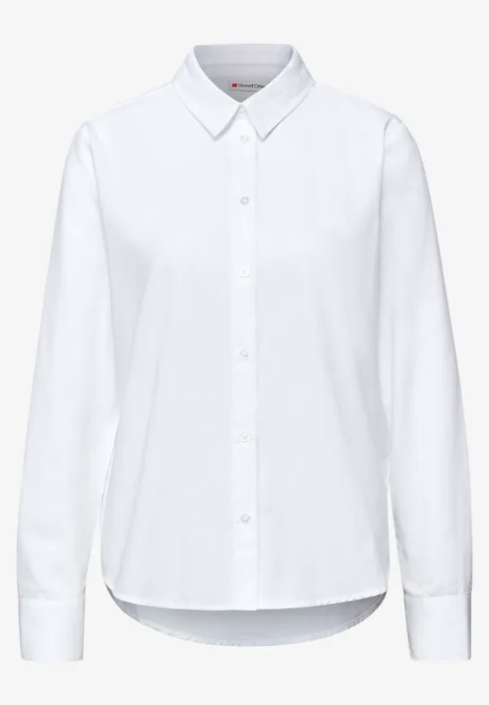 Hemdbluse in Unifarbe White