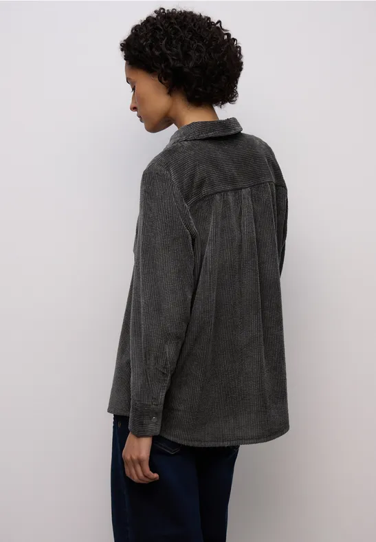 Cord Hemdbluse gravel grey
