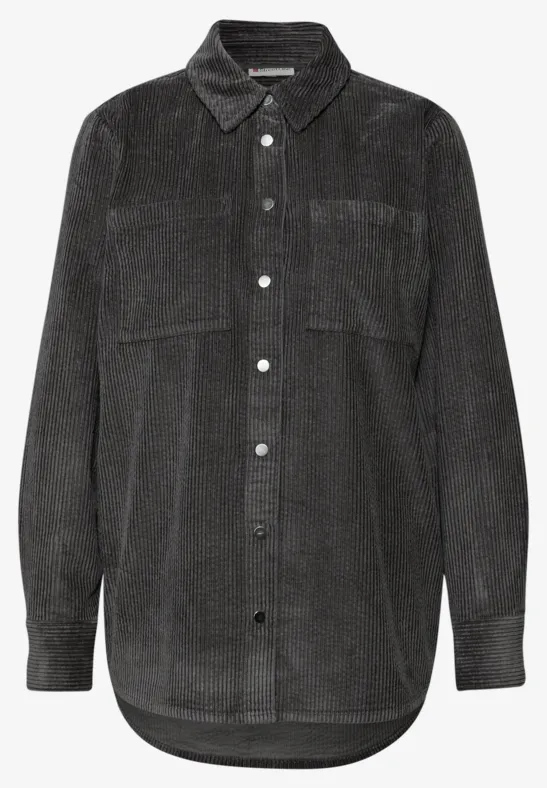 Cord Hemdbluse gravel grey