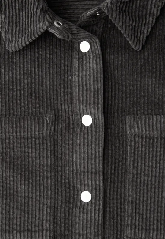 Cord Hemdbluse gravel grey