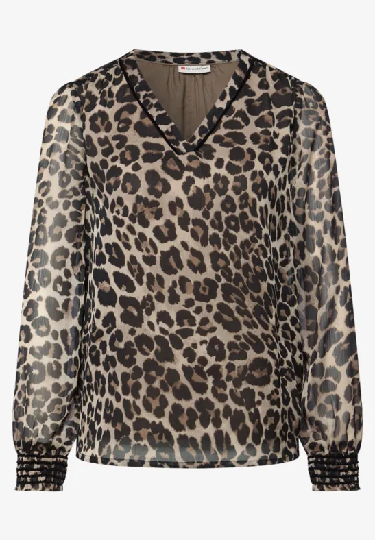 Chiffon Tunika mit Tape mocha glow