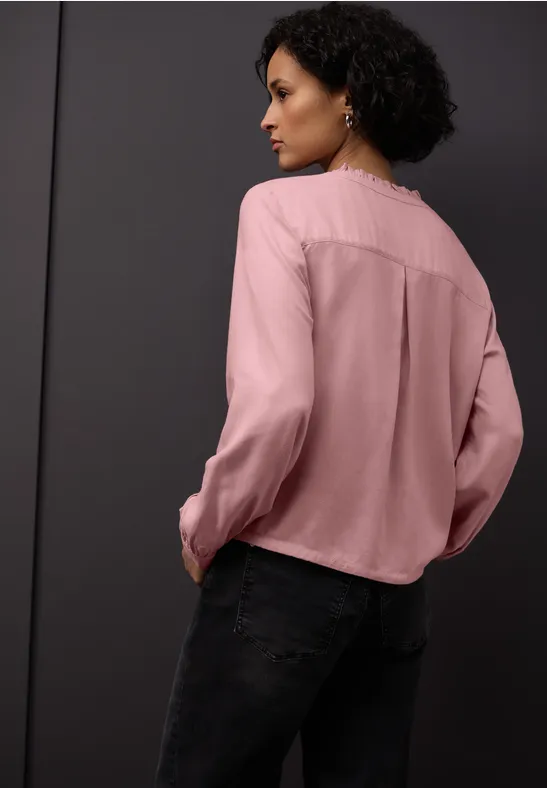 Melange Bluse mit Rüschen powder pink mel.