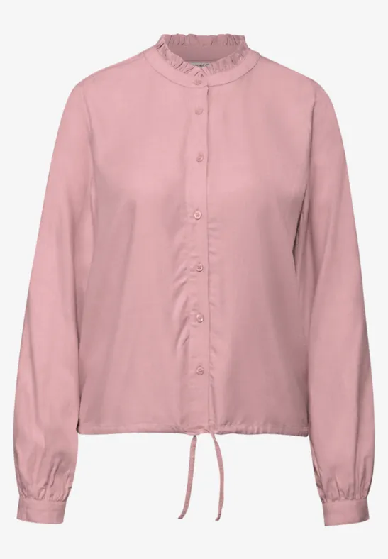 Melange Bluse mit Rüschen powder pink mel.