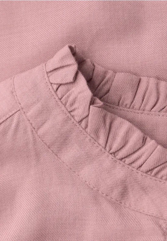 Melange Bluse mit Rüschen powder pink mel.