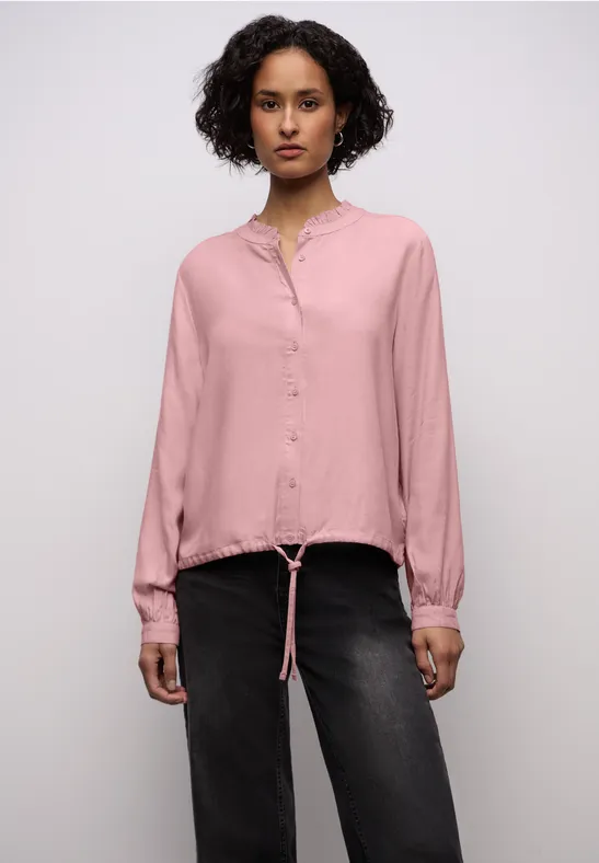 Melange Bluse mit Rüschen powder pink mel.