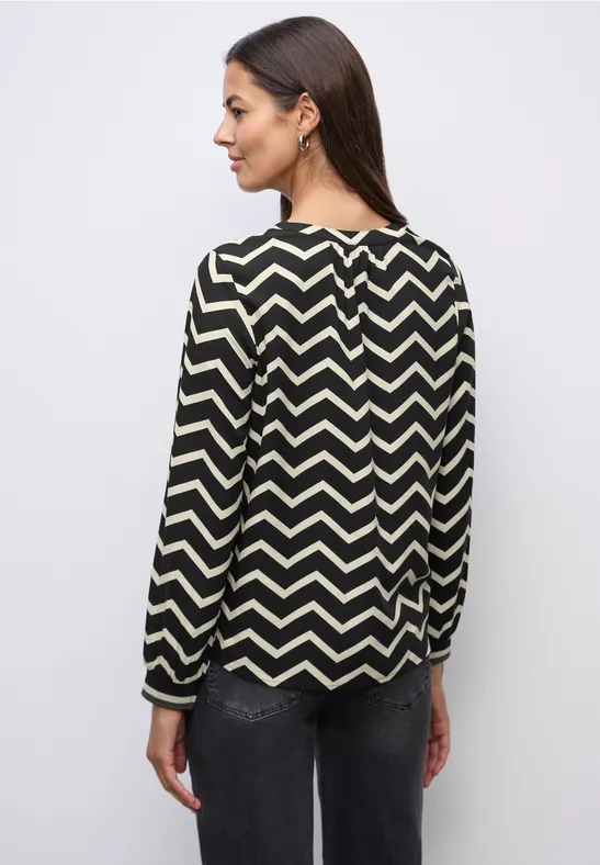 Bluse mit Zick-Zack-Muster Black