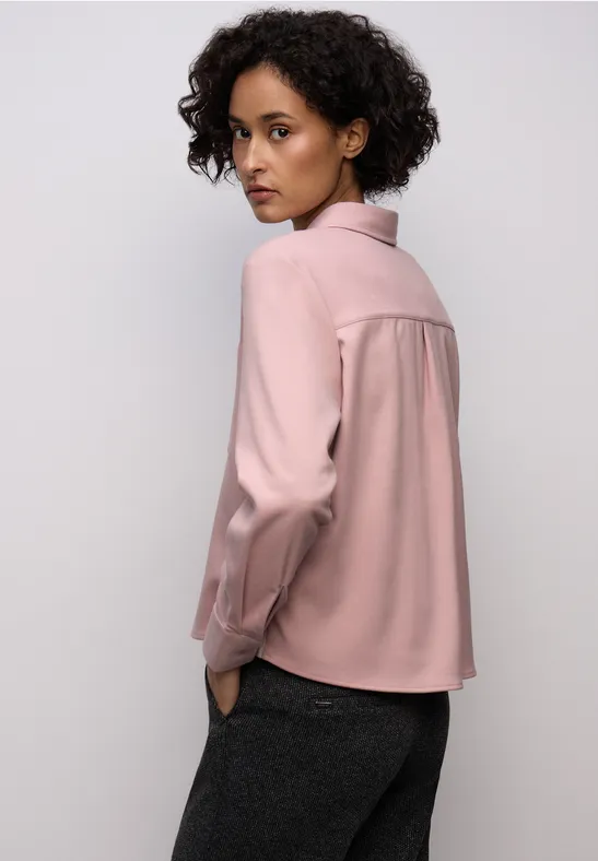 Gemêleerde blouse met tape powder pink mel.