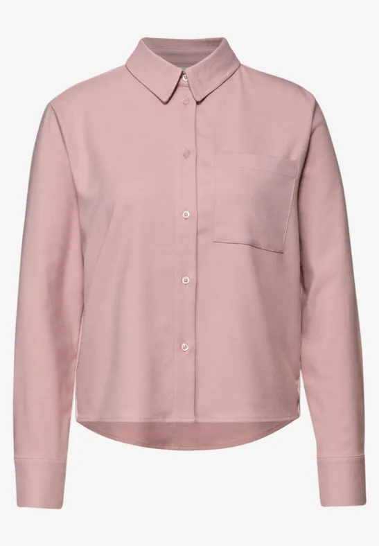 Gemêleerde blouse met tape powder pink mel.