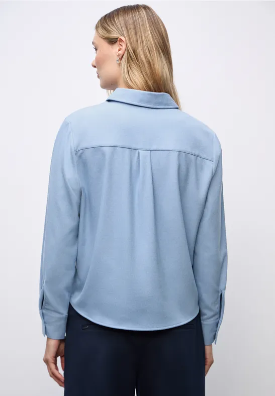 Blouse mélangée avec bande frosted blue mel.