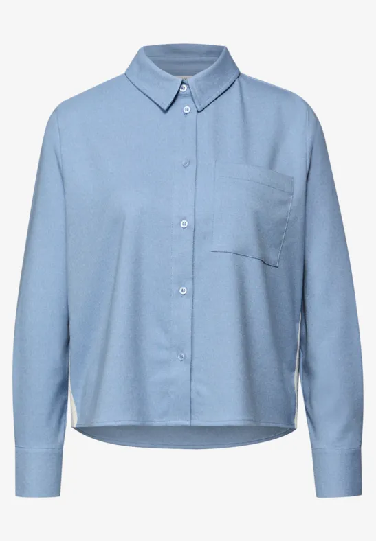Blouse mélangée avec bande frosted blue mel.