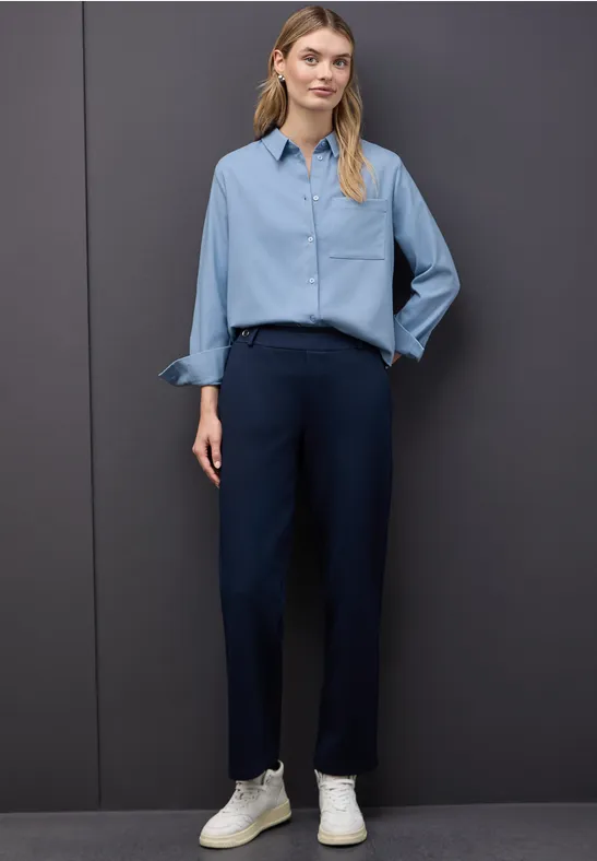 Blouse mélangée avec bande frosted blue mel.