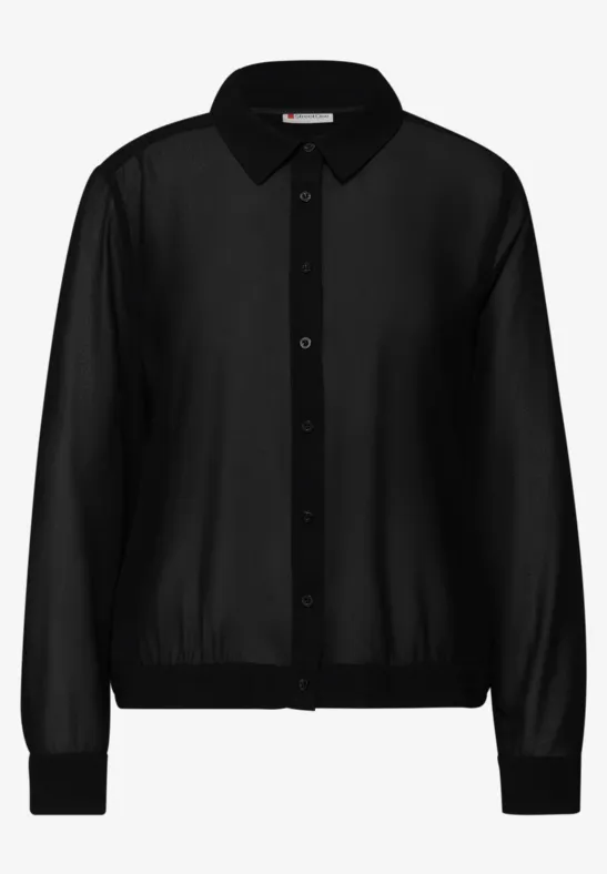 Chiffon overhemd blouse Black