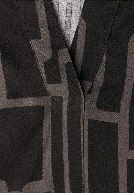 Tuniek met patroon darkest brown