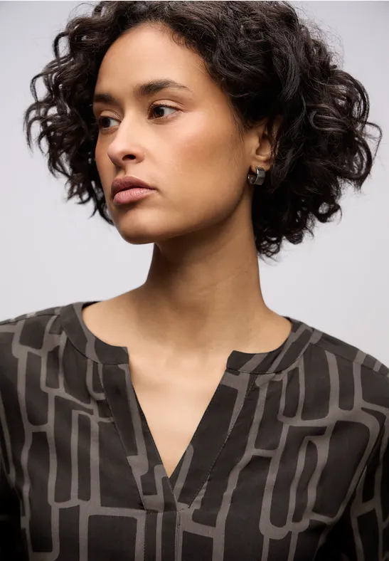 Tuniek met patroon darkest brown