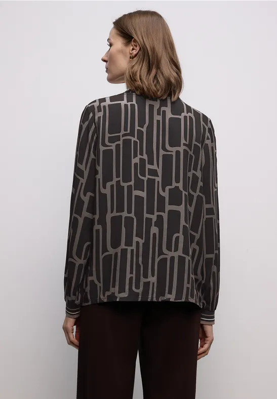 Gedessineerde tuniek met tape darkest brown