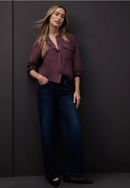 Overhemd blouse met zakken Jazz Berry